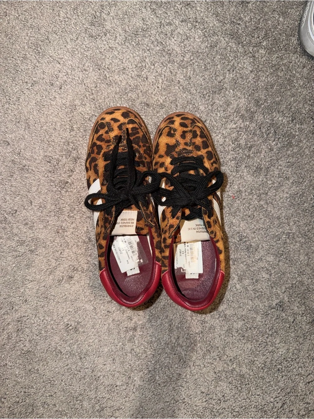 Steve Madden Leopard Print Sneakers with Burgundy Heel